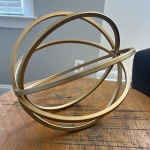 Gold Metal Orb Sculpture